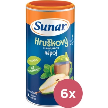 SUNAR Nápoj rozpustný hruškový s meduňkou 6 x 200 g