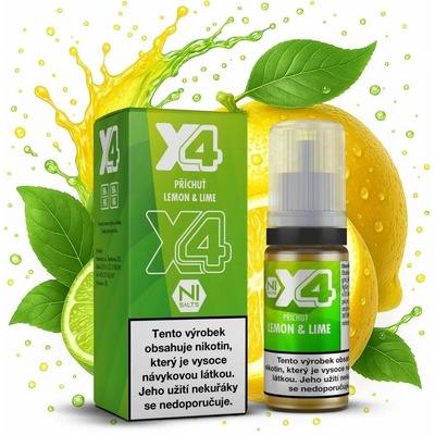 X4 Bar Salt Lemon & Lime 10 ml 10 mg