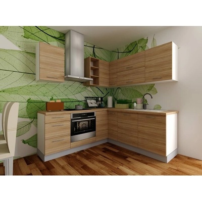 Sconto Rohová kuchynská zostava FACHMAN B20, 202x217 cm dub sonoma