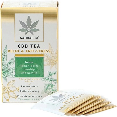 Cannaline CBD čaj RELAX & ANTI STRESS 20 x 1,5 g