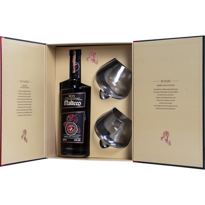 Malteco 20y 40% 0,7 l (dárčekové balenie 2 poháre)