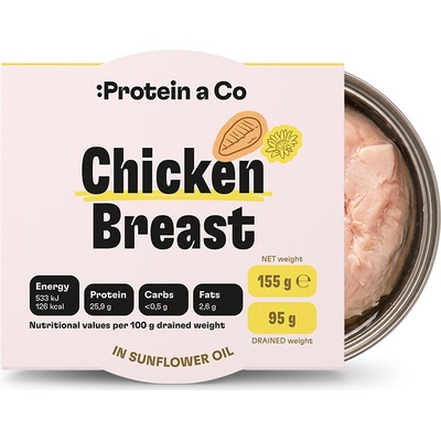 ProteinaCo Kuřecí prsa ve slunečnicovém oleji 155 g – Zboží Dáma