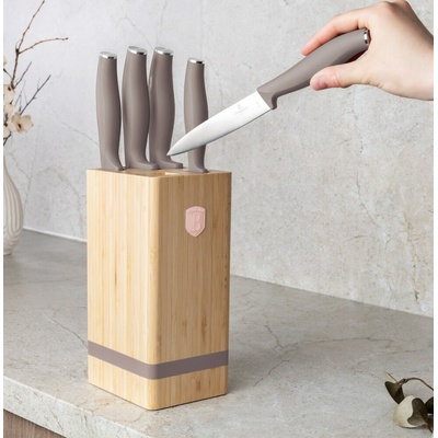 Sada nožů se stojanem BAMBOO 6 ks Taupe Collection