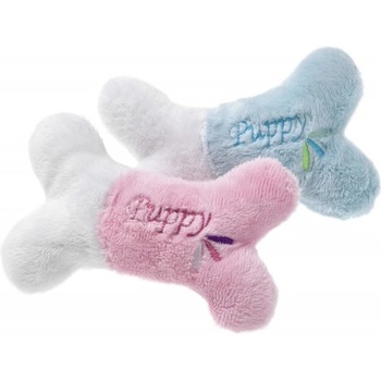 Flamingo Toy Puppy Boban Bone Multiple colours - играчка за куче, платнен кокал, с пищялка - 13 х 9 см - 1 бр, Белгия - 47957