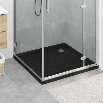 vidaXL Основен трей за душ с точки 90 x 90 x 4 cm ABS Черно (42033513)