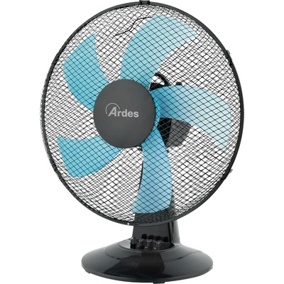 Ardes - AR5ST40N table fan STEELO 40N 5 blades - table fan 40 cm oscillating with adjustable tilt - fan 3 speeds quiet, black