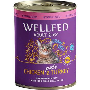 PETINTEREST Wellfed Adult Sterilised Chicken and Turkey Консерва за кастрирани котки с пилешко и пуешко 800gr