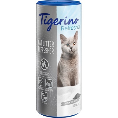 Tigerino Refresher přírodní jílový deodorant pro kočičí stelivo s aktivním uhlím 2 x 700 ml