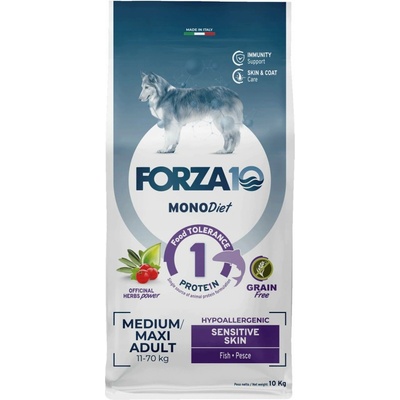 Forza10 MonoDiet Sensitive Skin Velké a střední Rybí 10 kg