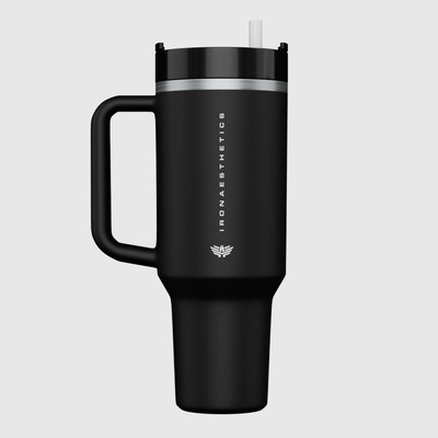 Iron Aesthetics termohrnček so slamkou City Tumbler 1200 ml čierny