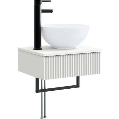 vidaXL Мивка за измиване, монтирана на стена Бяло 40 x 35 x 39 см (890168)