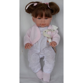 Lamagik Realistické miminko holčička Marina v bílém overalu Realistická miminka