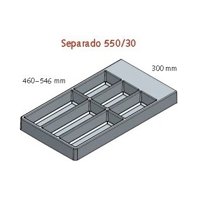 AGOFORM Príborník Separado - 546x300x2,8 mm strieborný 1090030120