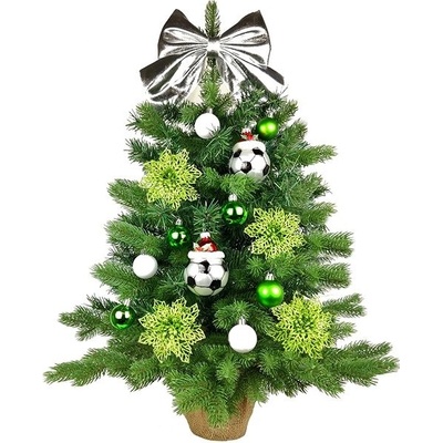 LAALU Ozdobený stromček FUTBALOVÝ DARČEK 60 cm s 37 ks ozdôb a dekorácií