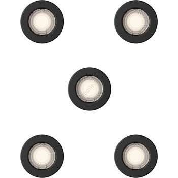 Philips - Комплект от 5 вградени таванни осветителни тела PERIDOT 1xGU10/7W/230V черни (P7287)