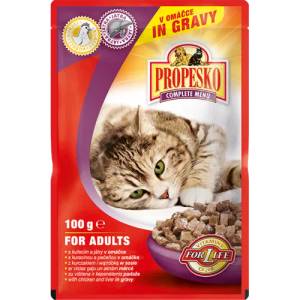Partner in Pet Food Propesko пауч за котка, хапки месо, пиле и дроб - 0, 100 кг - 72585