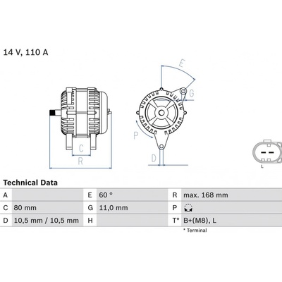 Alternátor BOSCH 0 986 080 060