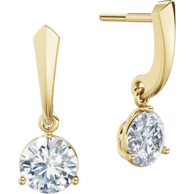 DF dámske náušnice 6416, žluté zlato s laboratorními diamanty o celkové váze 2.00 ct VS1/F