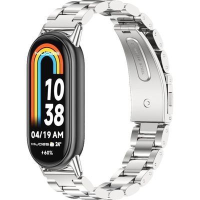 VSECHNONAMOBIL 118042 CLASSIC Kovový řemínek pro Xiaomi Smart Band 10 / 9 / 8 stříbrný