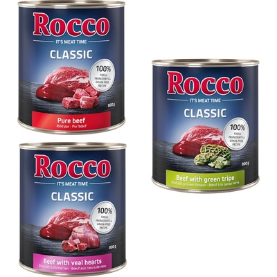 Rocco Classic hovädzí mix: hovädzie,hovädzie/teľacie srdiečka hovädzie/bachor 6 x 800 g