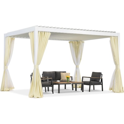 Garden Point Lagos Premium 3x4 Garden Point свободностояща пергола за вътрешен двор бяла (GAP1099)