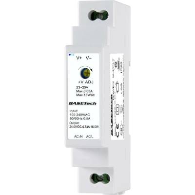 Basetech PSDS-15-24-2 sieťový zdroj na montážnu lištu (DIN lištu), 24 V, 0.63 A, 15 W, výstupy 1 x