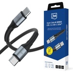 3mk Protection Кабел за данни 3mk Data Cable Hyper N-Series - Type-C към Type-C, 100W, 3m - Черен