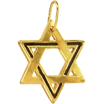 Argento Pozlacený stříbrný přívěsek Davidová hvězda černá glazura 85569