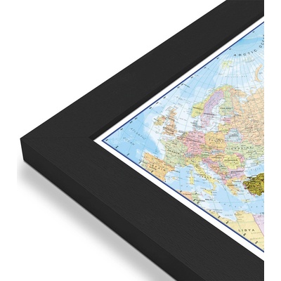 Maps International Asie - nástěnná politická mapa 120 x 100 cm Varianta: mapa v dřevěném rámu, Provedení: Pegi černý
