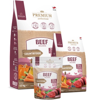 POKUSA Pokusa - храна за пораснали кучета от всички породи с говеждо, 1кг, 3 кг, 12 кг - Полша (PO_Bf-1)