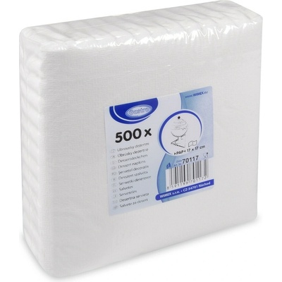 Gastro 70117 servítky dezertné 1V biele 500ks 17x17cm