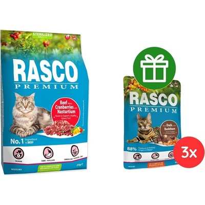 Rasco Premium Cat Sterilized hovězí brusinky lichořeřišnice 2 kg – Hledejceny.cz