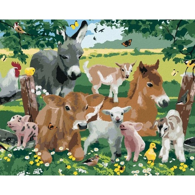 ZUTY Malování podle čísel ZVÍŘATA NA FARMĚ HOWARD ROBINSON 80 x 100 cm