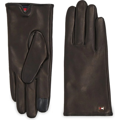 Tommy Hilfiger Дамски ръкавици Tommy Hilfiger Essential Flag Leather Gloves AW0AW15360 Black BDS (Essential Flag Leather Gloves AW0AW15360)