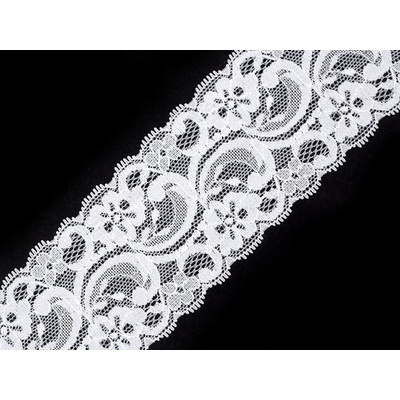 Prima-obchod Elastická krajka / vsadka šíře 55 mm, barva 3 bílá
