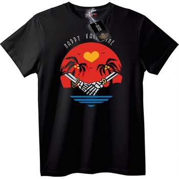 NOONEBRAND Тениска Щастлив Свети Валентин Скелети - 5XL, Black