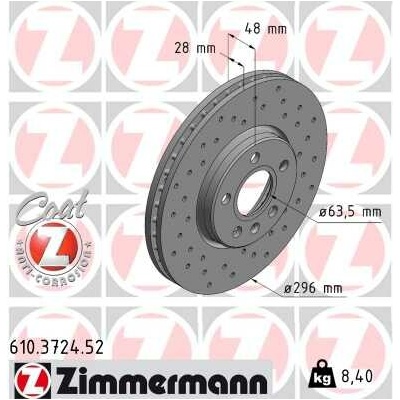 Brzdový kotúč ZIMMERMANN 610.3724.52 (610372452)