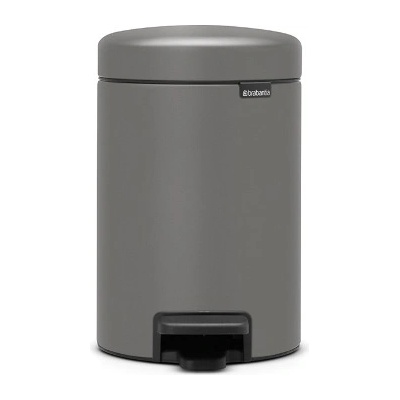 Brabantia Кош за смет с педал Brabantia NewIcon 3L, Mineral Concrete Grey (1001096)