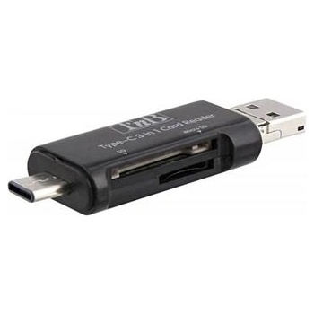 T'nB Четец за карти 3 в 1, USB Type-C, PC/Mac/Linux, черен (TCREAD3IN1)