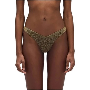 SUNDEK Loren lurex high-leg briefs bikini bottom - Golden (Bronze)