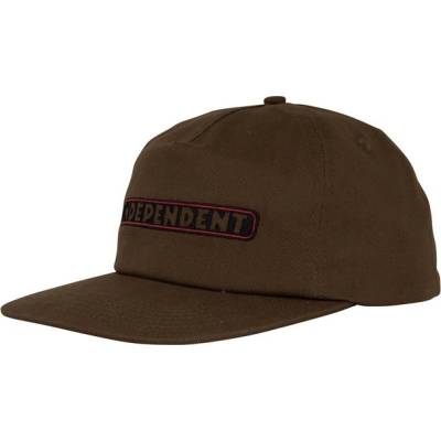 INDEPENDENT Bar Logo Snapback Unstructured Hat Dk Chocolate 154828
