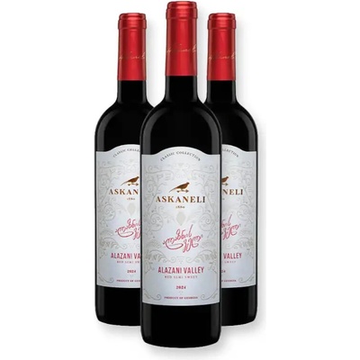Askaneli Brothers Askaneli ALAZANI VALLEY červené polosladké víno 11,5% 3 x 0,75 l (holá lahev)