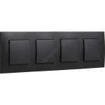 Legrand - Четириклавишен еднополюсен ключ № 1 NILOE черен (LR0006E)