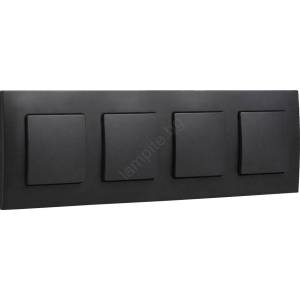 Legrand - Четириклавишен еднополюсен ключ № 1 NILOE черен (LR0006E)