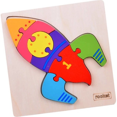 Inlea4Fun vzdelávacie puzzle Raketa 8 dielov Rocket