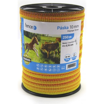 VNT electronics s.r.o. Páska pro elektrický ohradník, šířka 10 mm, žluto-oranžová, délka 250 m