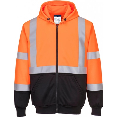 Portwest B315 reflexná mikina s kapucňou oranžováoranžová/čierna oranžová/čierna