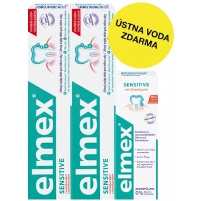 Elmex Sensitive дуопакет - 2x паста за зъби + 100 ml вода за уста