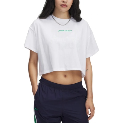 UNDER ARMOUR Dámske tričko s krátkym rukávom UA W VARSITY MIX HW SS CROP WHT Biela