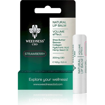 weednesscbd Натурален балсам за устни придаващ обем с 4% cbd Ягода